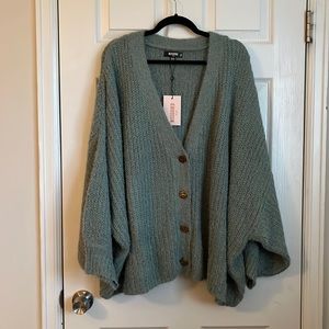 NEW WITH TAGS Dusty Seafoam Green Super Soft Oversized Cardigan